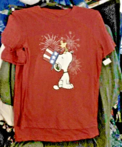 Peanuts Hybrid Apparel Snoopy Woodstock USA Patriotic T-Shirt YOUTH SIZE 7 - Picture 1 of 1