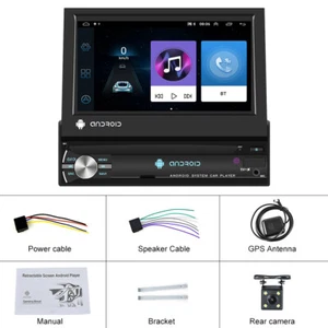 Pantalla Táctil Telescópica 7 Pulgadas 1DIN Android 10.0 GPS Navegación WIFI USB Reproductor MP5 - Imagen 1 de 12