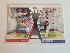 2011 Cliff Lee CC Sabathia Topps Diamond Duos Insert