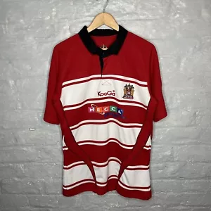Kooga Wigan Warriors Mecca Bingo Men’s Rugby Polo Shirt Red/White Medium  - Picture 1 of 11