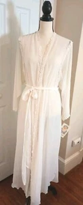 Verena Designs Women's Robe Sheer Elegant Chiffon Ivory Flowy Feminine One Size - Picture 1 of 17
