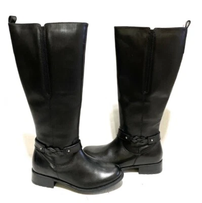 Nuevas botas de montar Clarks Plaza Impress de cuero negras para mujer talla 6M Foto 1 de 4