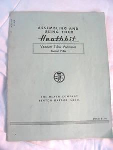 HEATHKIT VACUUM TUBE VOLT METER  Model V-4A  Original Assembly MANUAL - Picture 1 of 10