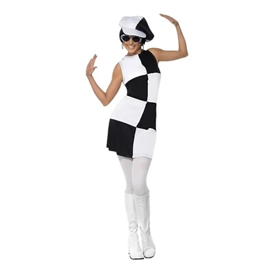 Damas Años 60 Años 60 Fiesta Niña Vestido Elegante Disfraz Mujer Años 60 Conjunto por Smiffys M Foto 1 de 4