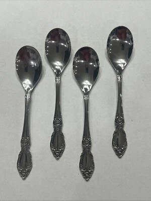 Oneida 社区种植园图案不锈钢套装 4 件甜点勺子免费送货! — 第 1/4 张图片