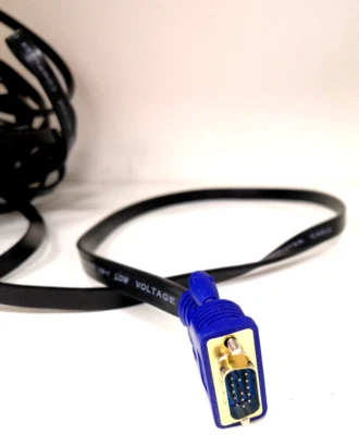 InLine S-VGA VGA Flachkabel 15pol HD Stecker / Stecker vergoldet schwarz 10m - Bild 1 von 4