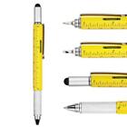 Stylet multi-outils métal 6-en-1 stylet, avec tournevis, stylo à bille (jaune)