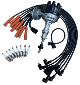 Distributor + Wires, Coil + Spark Plugs For Ford F-150 F-250 F-350 E-350 289-302 - Picture 1 of 8