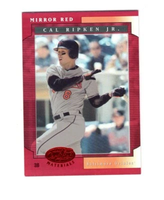 2001 Leaf Certified Materials Mirror Red #3 Cal Ripken Jr.  (52/75) - Image 1 of 2