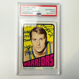 Rick Barry Unterzeichnet 1972-73 Topps #44 Mit 3 Inschriften PSA Auto Echt - Bild 1 von 2