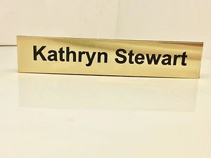 Personalised Desk Name Plate Plaque Sign Engraved Any name Any position 2 lines - Picture 1 of 2