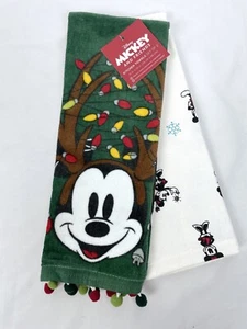 St Nicholas Square Disney Mickey Mouse Luces Toallas de Cocina Vacaciones Navidad 2 - Imagen 1 de 5