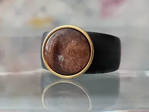 bonito botón - mica marrón con oro - compatible con Charlotte 21 - Imagen 1 de 1