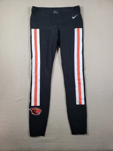 Nike Legging Womens Medium M Black Oregon State Beavers Dri-Fit Low-Rise Pull On Cover