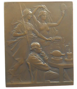 France science MARCELIN BERTHELOT by Chaplain bronze 58mm x 71mm - Picture 1 of 2