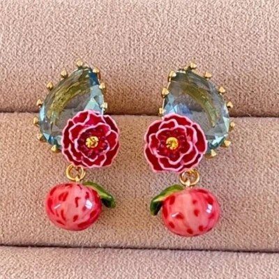 Pendiente Les Nereides azul y granada Foto 1 de 4