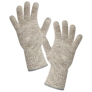 Ragg Wool Glove - Ragg Wool Mitten - One Size Fits All - Beige/Grey - U.S. Made - Picture 1 of 2