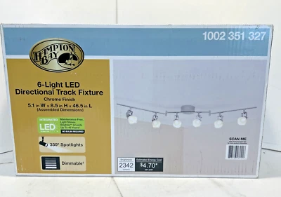 Hampton Bay 6-Light 4ft Chrome LED Directional Track Kit Light Fixture