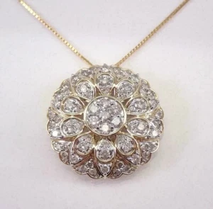 2.50Ct Round Cut Lab-Created Diamond Women's Pendant 14K Yellow Gold Plated - Picture 1 of 9