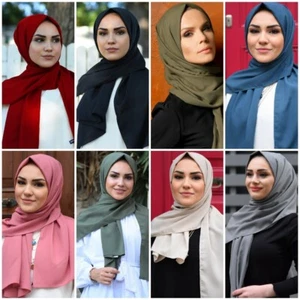 Bufanda pañuelo estola 16 lisos 70x180cm hiyab pañuelo para el cuello - Imagen 1 de 28