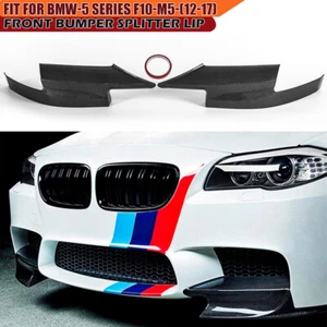 Pair Carbon Fiber Front Bumper Side Corner Splitters for BMW F10 M5 2011-2017 - Picture 1 of 8
