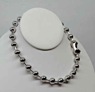 Gargantilla collar cadena bola acero inoxidable grande de 10 mm ~ motociclista gótico grunge urbano Foto 1 de 4