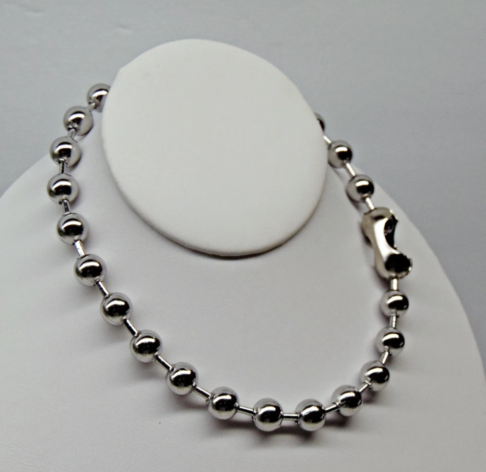 Gargantilla collar cadena bola acero inoxidable grande de 10 mm ~ motociclista gótico grunge urbano Foto 1 de 4