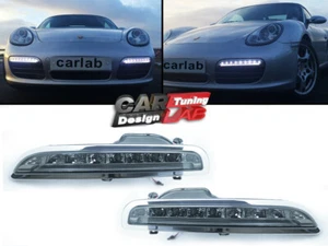 LED Daytime DRL Smoked Lens Driving Light Lamp For 2005-2008 Porsche Boxster 987 - Picture 1 of 11