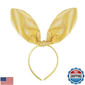 Doneace Shiny Bunny Ears Headband, Easter Rabbit Ear Hairband Party Prom Cosp - Picture 1 of 5