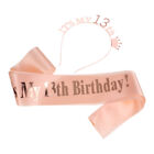  2 Pcs Birthday Shoulder Strap Set Crystal Hairband Accessories