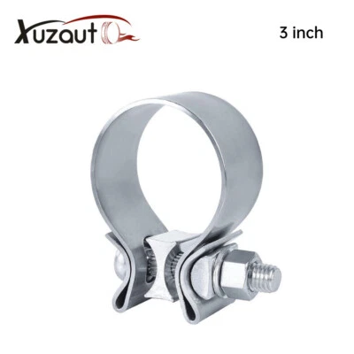 3" Inch Exhaust Clamp Butt Joint Narrow Band Muffler Seal Clamp Stainless Steel Foto 1 de 4
