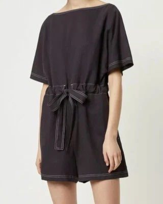 French Connection Carmen Caspia Romper Jumpsuit Playsuit Blue Cream 6 $168 - Image 1 of 4