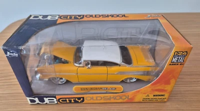 DUB CITY OLDSKOOL 1957 CHEVY BELAIR 1:24 SCALE YELLOW JADA TOYS BNIB - image 1 of 4