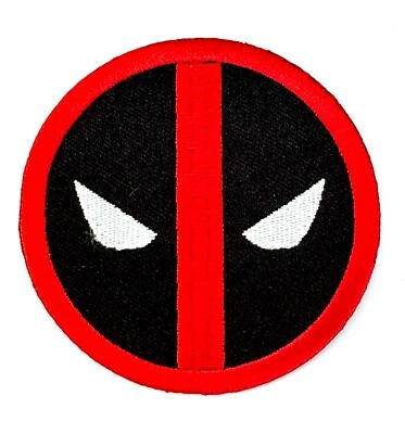 Embroidered Patch - Deadpool Symbol - Marvel - NEW - Iron-on/Sew-on  - Image 1 of 2