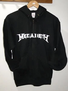 BNWOT Official MEGADETH VIC Zip Up HOODIE White Skull on Reverse Small - Picture 1 of 5
