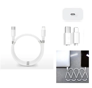 Magic Rope Magnetic Fast Charging Data Cable, Self-Winding USB-C for iPhone iPad - Photo 1 sur 9