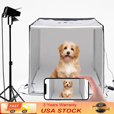 39" Portable LED Photo Light Box Lighting Tent Room Kit Cube Studio Photography - Image 1 of 4
