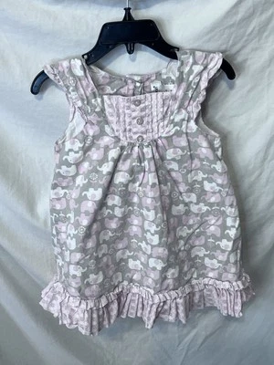 Girls Infant Savannah  Dress Pink/Gray Elephant Theme 12-18 Months EUC - Image 1 of 4