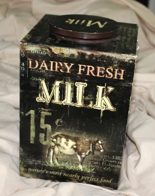 Dairy Fresh Milk Box Decor, 10x7x7 Rustic Room/ Office/ Library Decor - Image 1 of 4