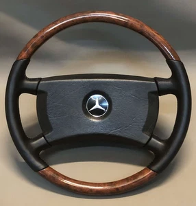 Mercedes W116 W123 W124 W126 W201 R107 Hydro Dip Wooden Grain Steering Wheel - Picture 1 of 7