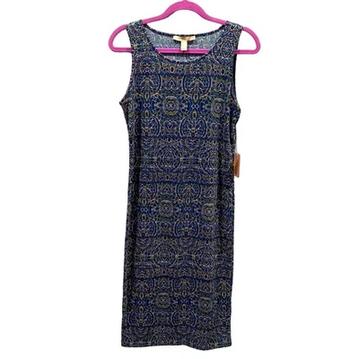Vestido Midi Forever 21 Midi Azul Paisley Tamanho G Novo com etiquetas Elástico Casual Flirty  - Imagem 1 de 4