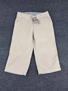 Columbia Hiking Capri Cropped Pants Womens Small Beige Drawstring Hem Mid Rise - Picture 1 of 7