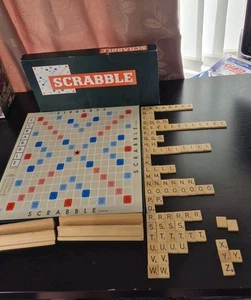 Scrabble Retro Spears Games Vintage Rare Wooden Tile Racks Board Game - Picture 1 of 19