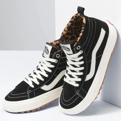 NUEVO CON CAJA Vans Sk8-Hi Mte-1 Negro Gamuza Leopardo Aislado Resistente al Agua Mujeres Talla 9.5 Foto 1 de 4