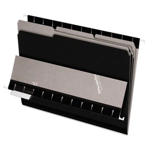 Interior File Folders, 1/3 Cut, Top Tab, Letter Size, Black 100 per Box (4210... - Picture 1 of 6