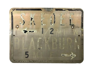 Creepy Old Used Metal Road Sign Ghost Towns Skedee Blackburn Oklahoma 18 x 24" - Picture 1 of 2