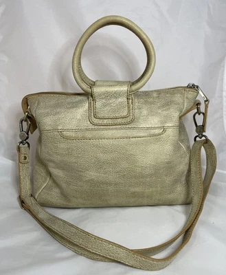 Hobo Purse Bag Medium Satchel Sheila Soft Tan Metallic Leather Handle Or Strap - Image 1 of 4