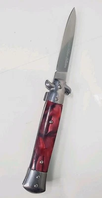 Navaja de Bolsillo Plegable Abierta Asistida por Resorte Táctica Stiletto Italiana 9" Foto 1 de 4