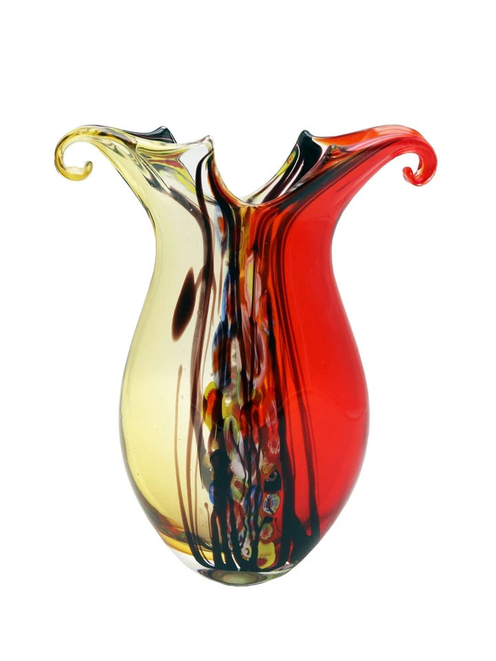AV20360 Cecile Hand Blown Art Glass Vase Multicolor