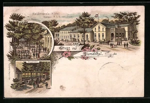 Lithographie Blumenthal / Hannover, Heidmann´s Hotel v. H. L. B. van Ingen, Gar - Picture 1 of 2
